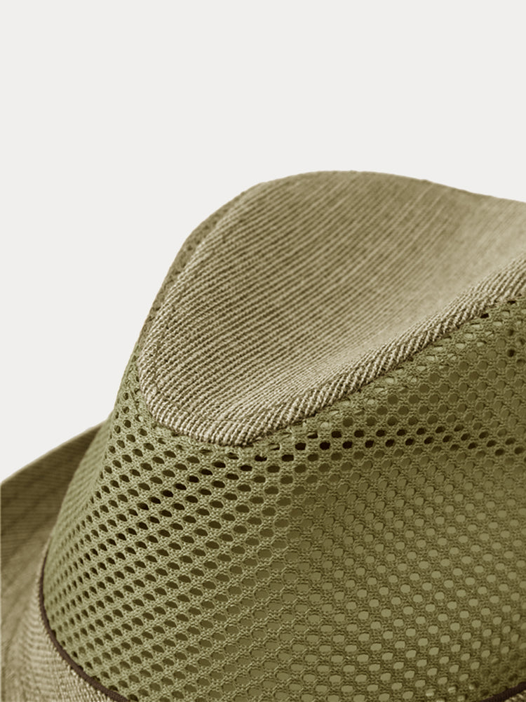 Ultra-Breathable Hollow-Out Straw Hat - Khaki