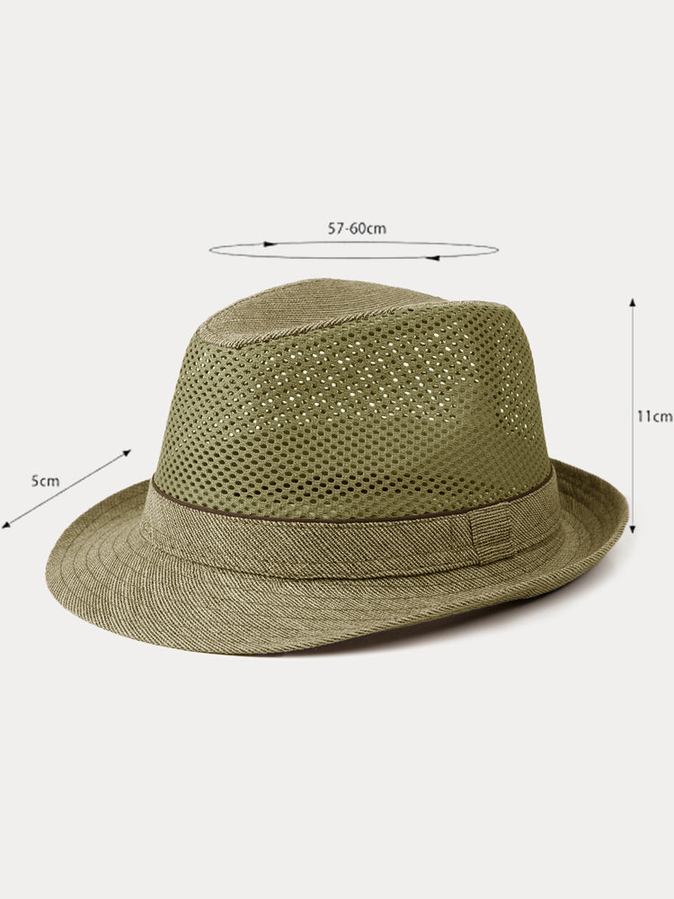 Ultra-Breathable Hollow-Out Straw Hat - Khaki