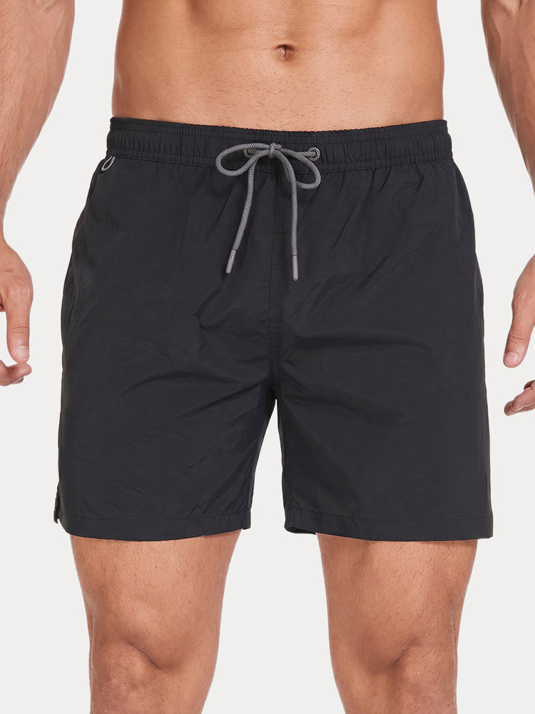 Mesh Lining Elastic Waist Beach Shorts - PAT1