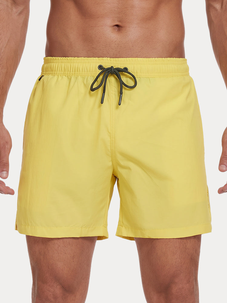 Mesh Lining Elastic Waist Beach Shorts - PAT2