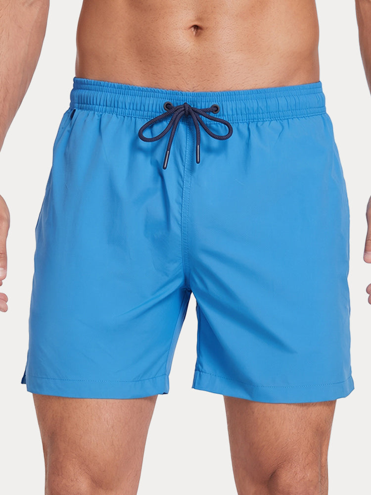 Mesh Lining Elastic Waist Beach Shorts - PAT3