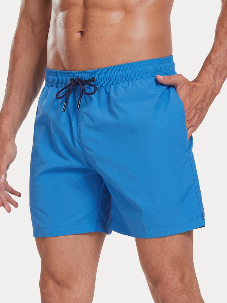 Mesh Lining Elastic Waist Beach Shorts - PAT3