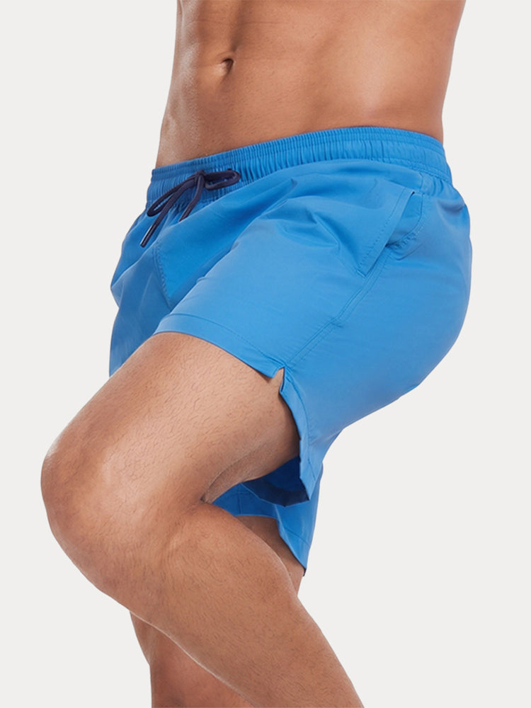 Mesh Lining Elastic Waist Beach Shorts - PAT3