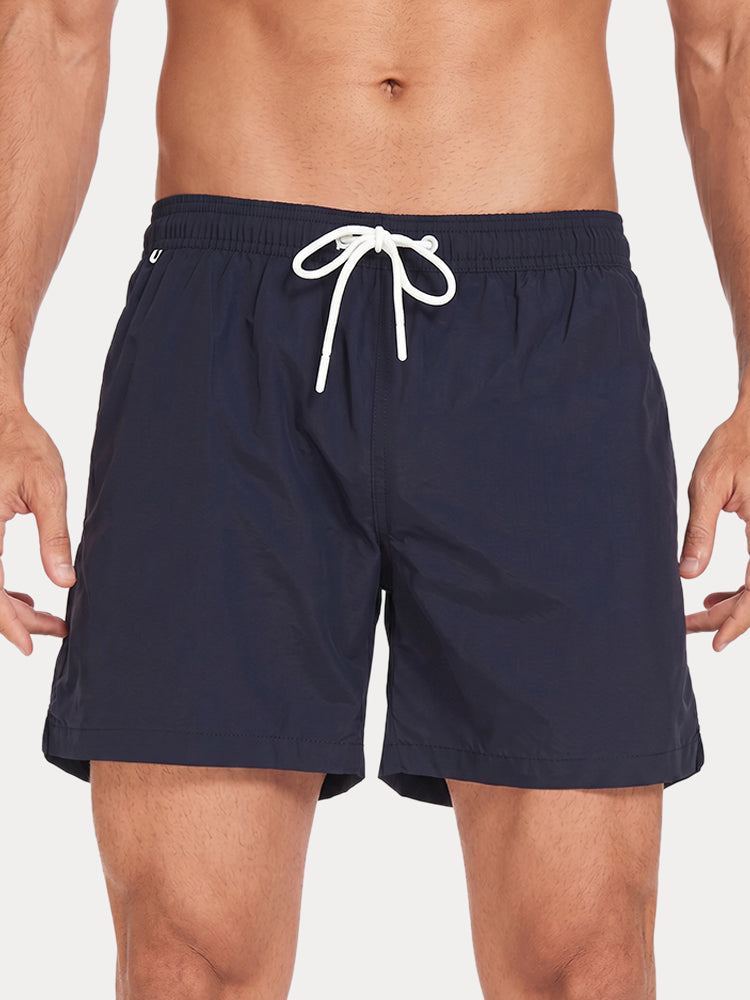 Mesh Lining Elastic Waist Beach Shorts - PAT4