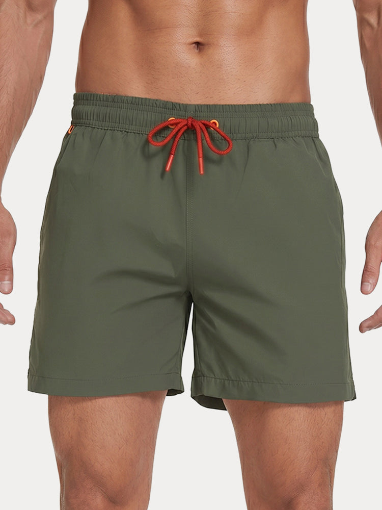 Mesh Lining Elastic Waist Beach Shorts - PAT6