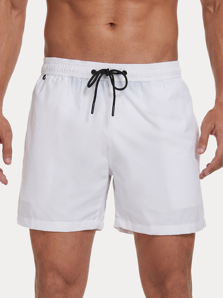 Mesh Lining Elastic Waist Beach Shorts - PAT7