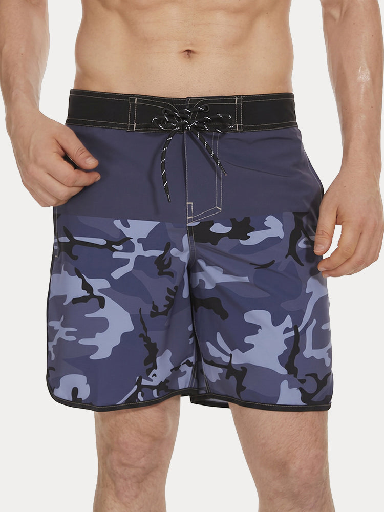 Men's Quick-Dry Multi-Pocket Printed Swim Trunks - PAT1