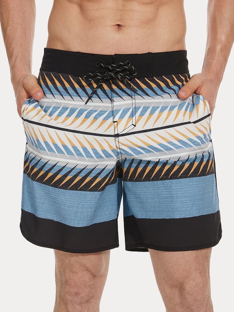 Men's Quick-Dry Multi-Pocket Printed Swim Trunks - PAT7