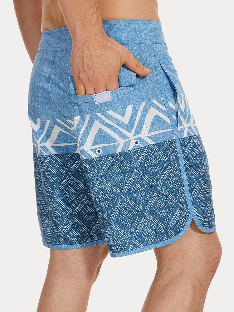 Men's Quick-Dry Multi-Pocket Printed Swim Trunks - PAT9
