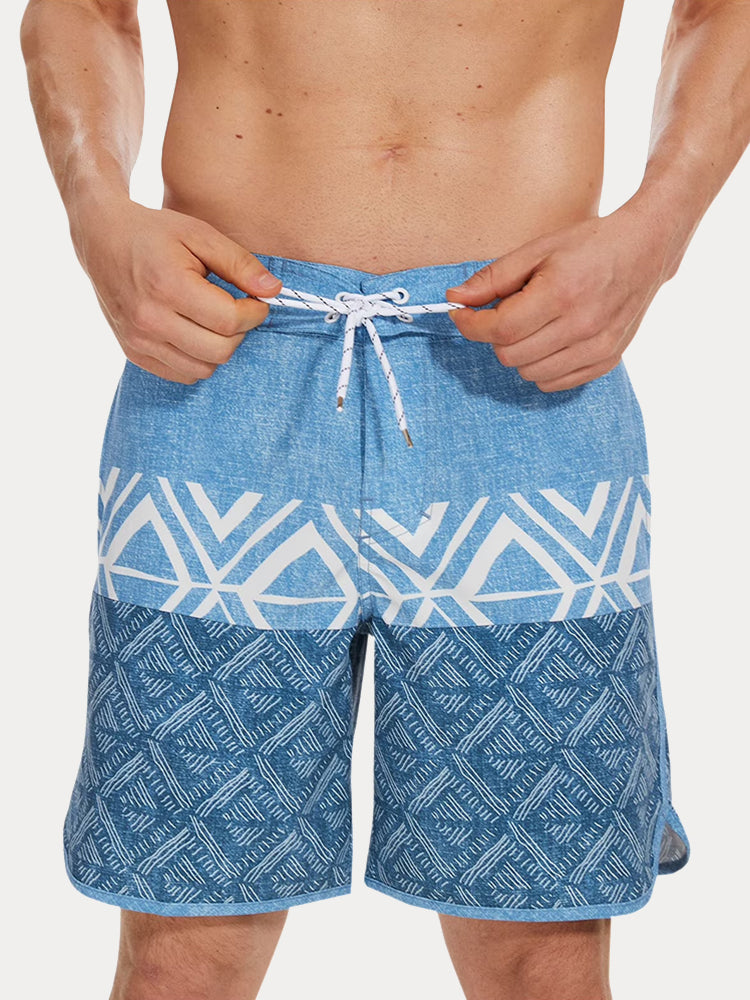 Men's Quick-Dry Multi-Pocket Printed Swim Trunks - PAT9