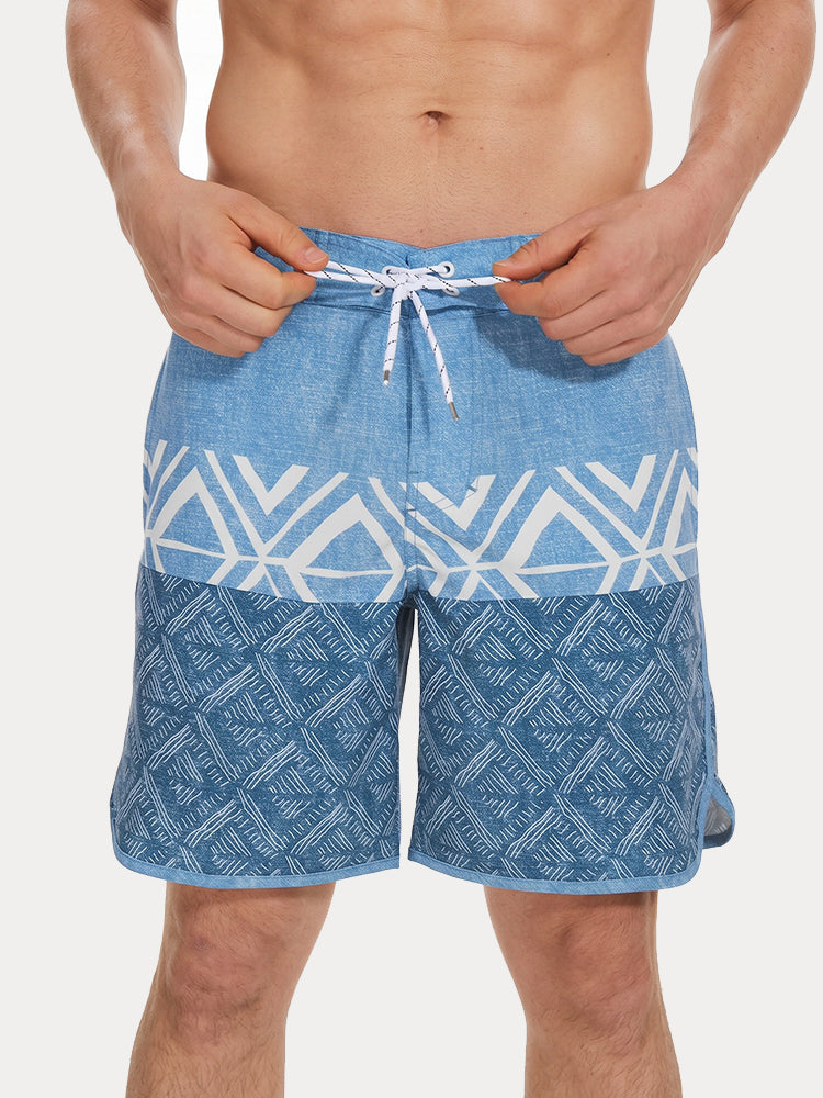 Men's Quick-Dry Multi-Pocket Printed Swim Trunks - PAT9