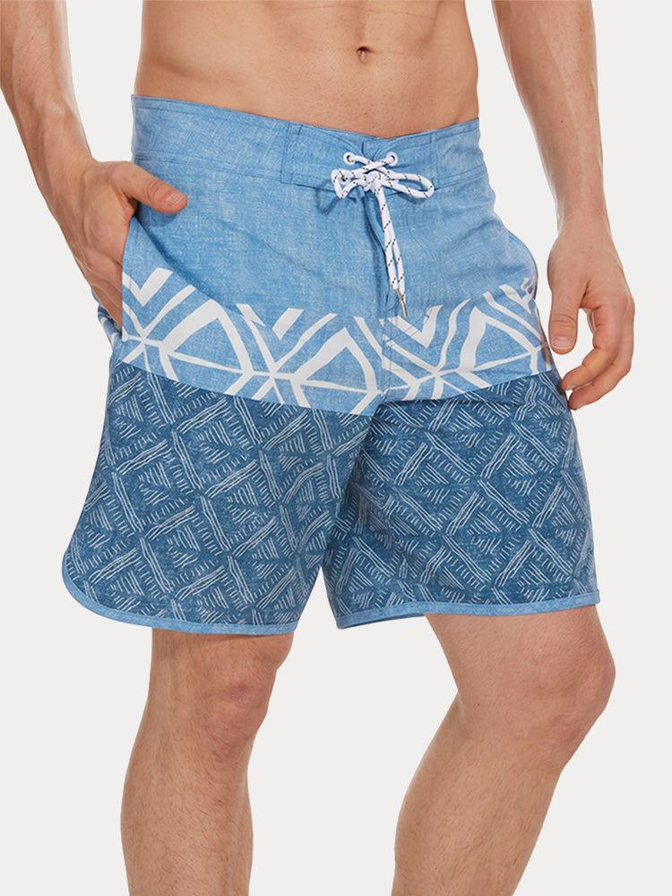 Men's Quick-Dry Multi-Pocket Printed Swim Trunks - PAT9