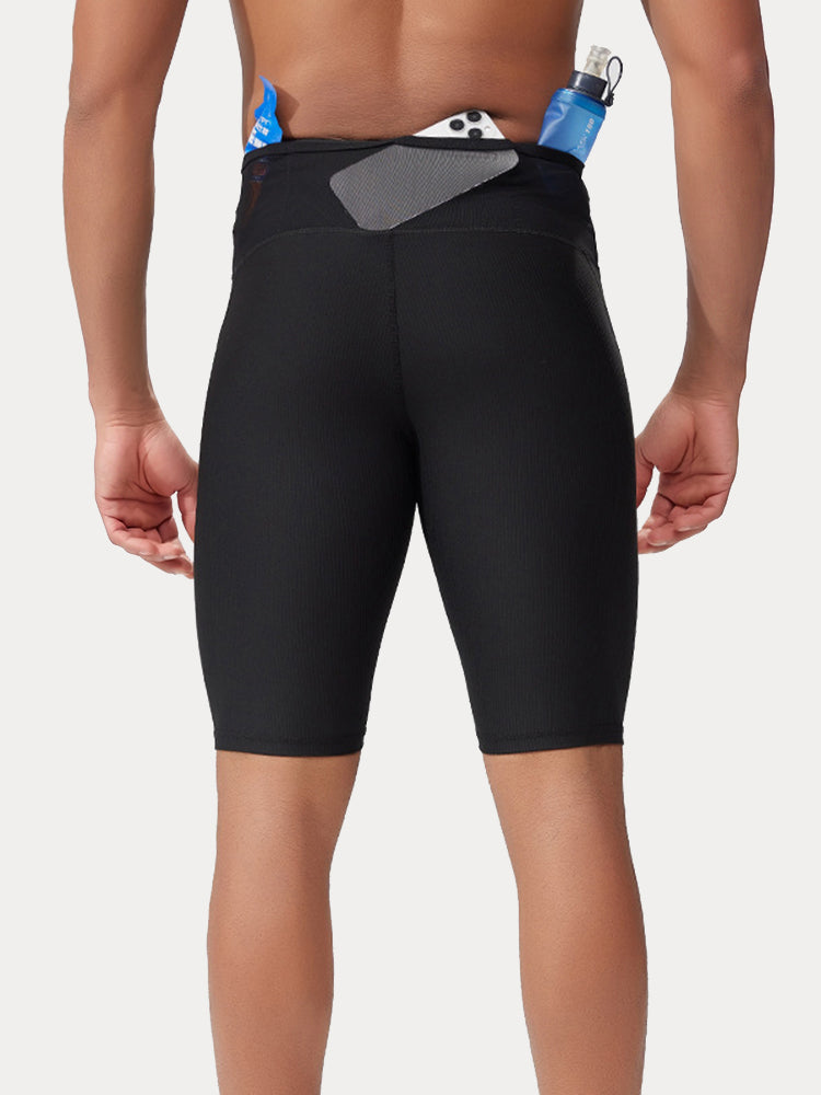 Men's Pro-Stretch Compression Running Shorts - Black