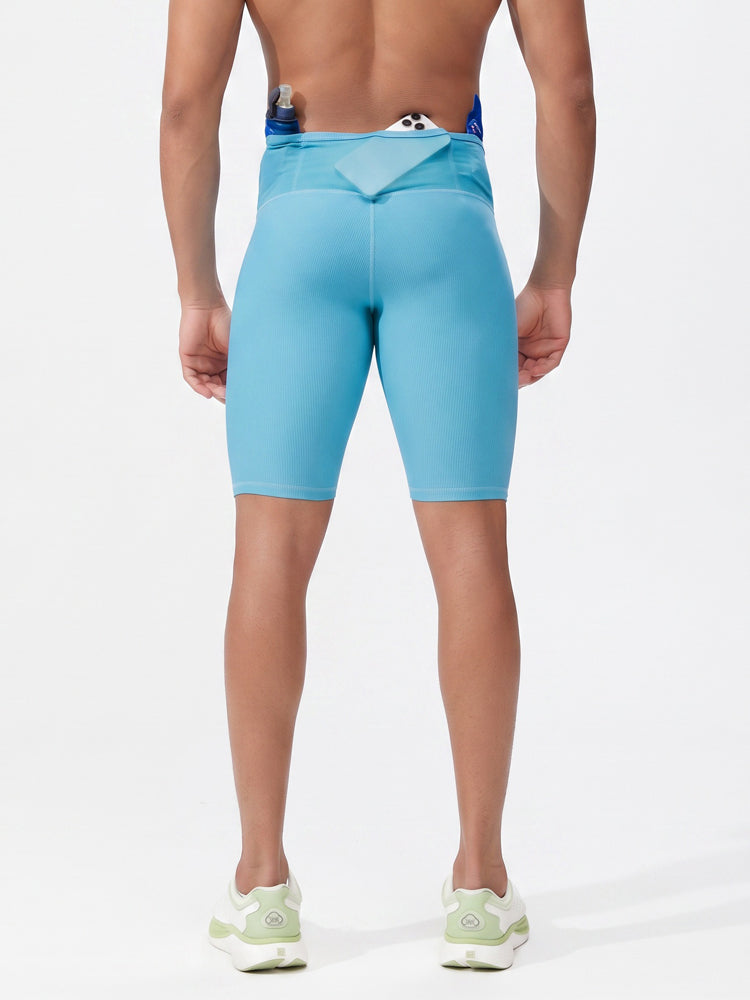 Men's Pro-Stretch Compression Running Shorts - Light Blue