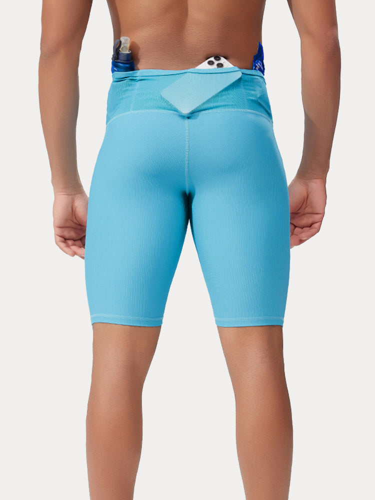 Men's Pro-Stretch Compression Running Shorts - Light Blue