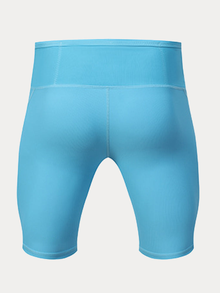 Men's Pro-Stretch Compression Running Shorts - Light Blue