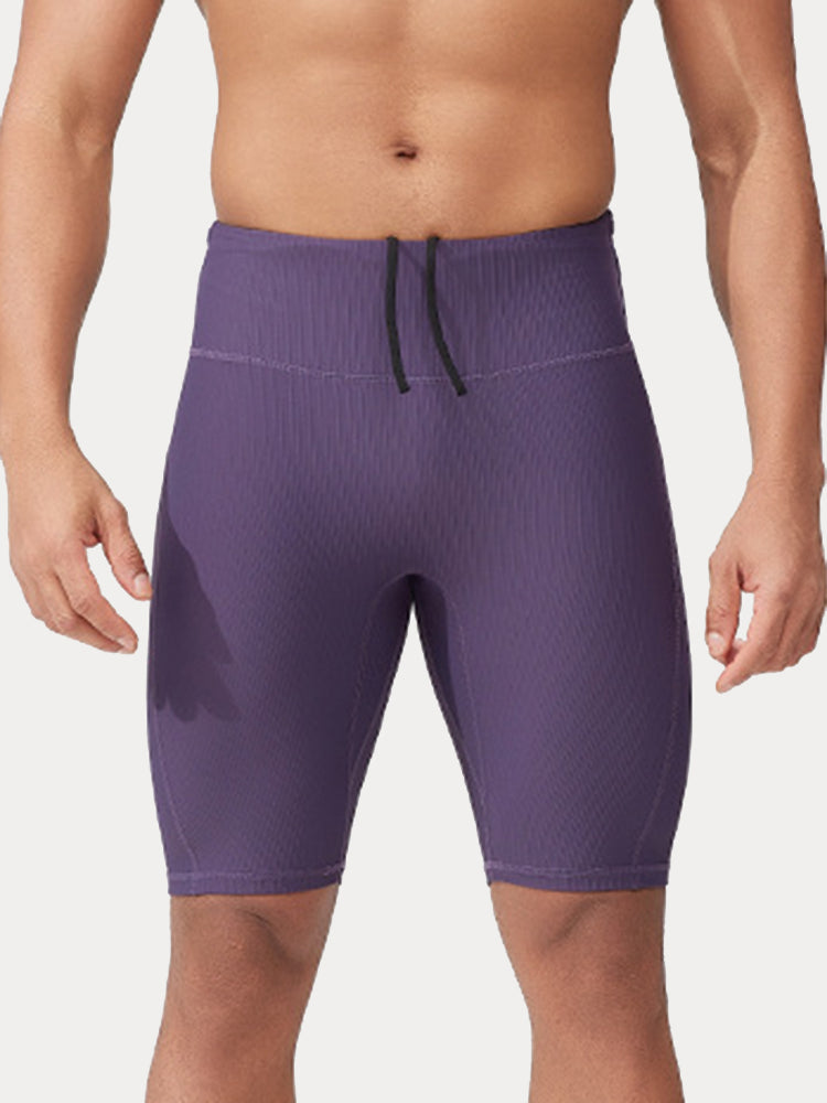 Men's Pro-Stretch Compression Running Shorts - Dark Purple
