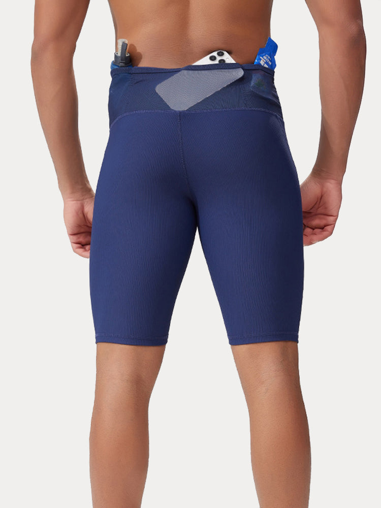 Men's Pro-Stretch Compression Running Shorts - Navy Blue