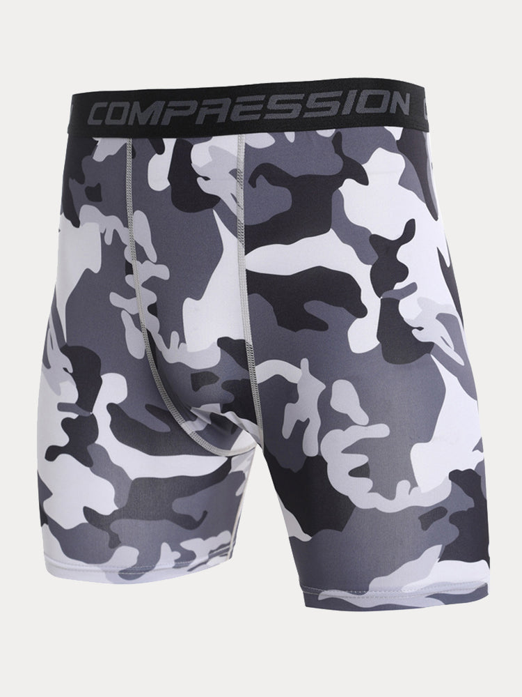 Men's Camo Compression Training Shorts - PAT10