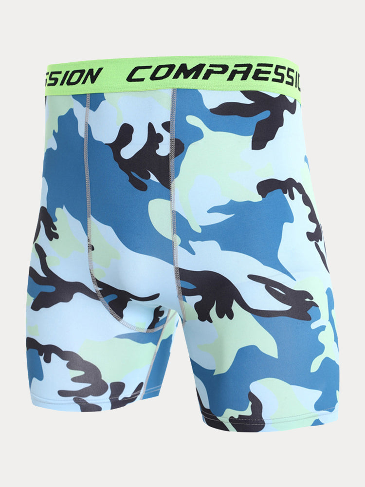 Men's Camo Compression Training Shorts - PAT7