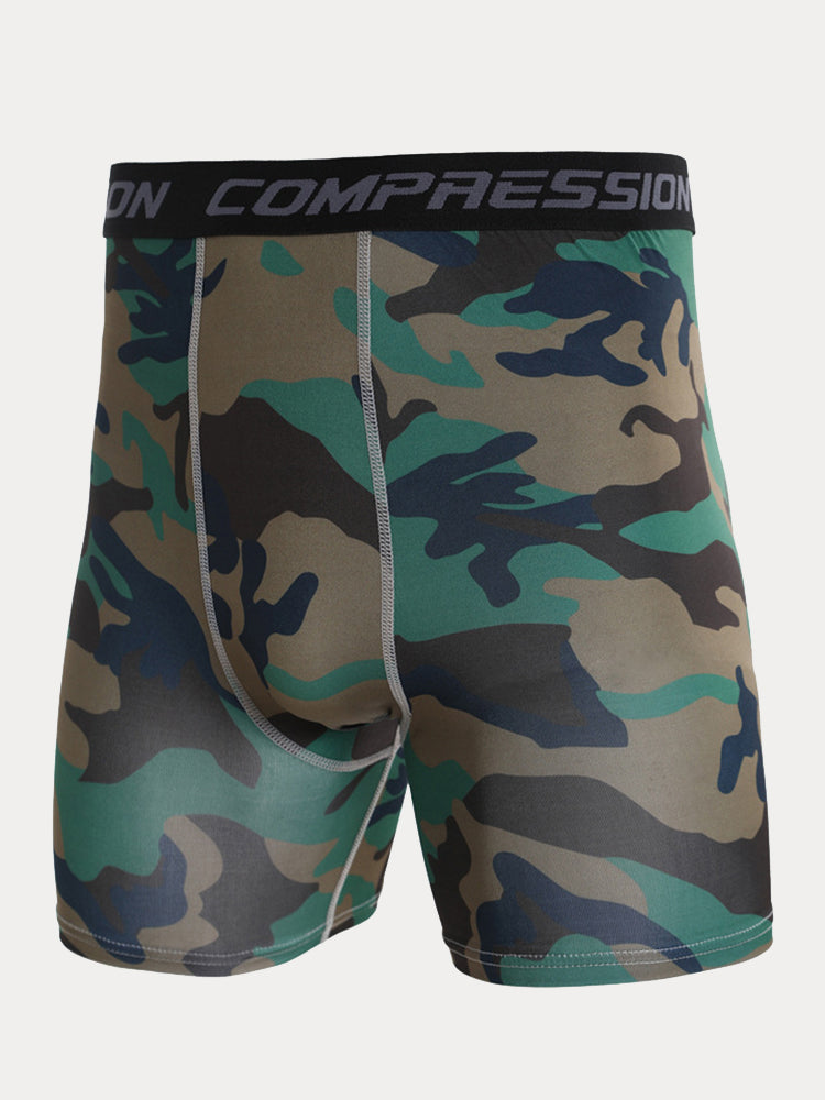 Men's Camo Compression Training Shorts - PAT9