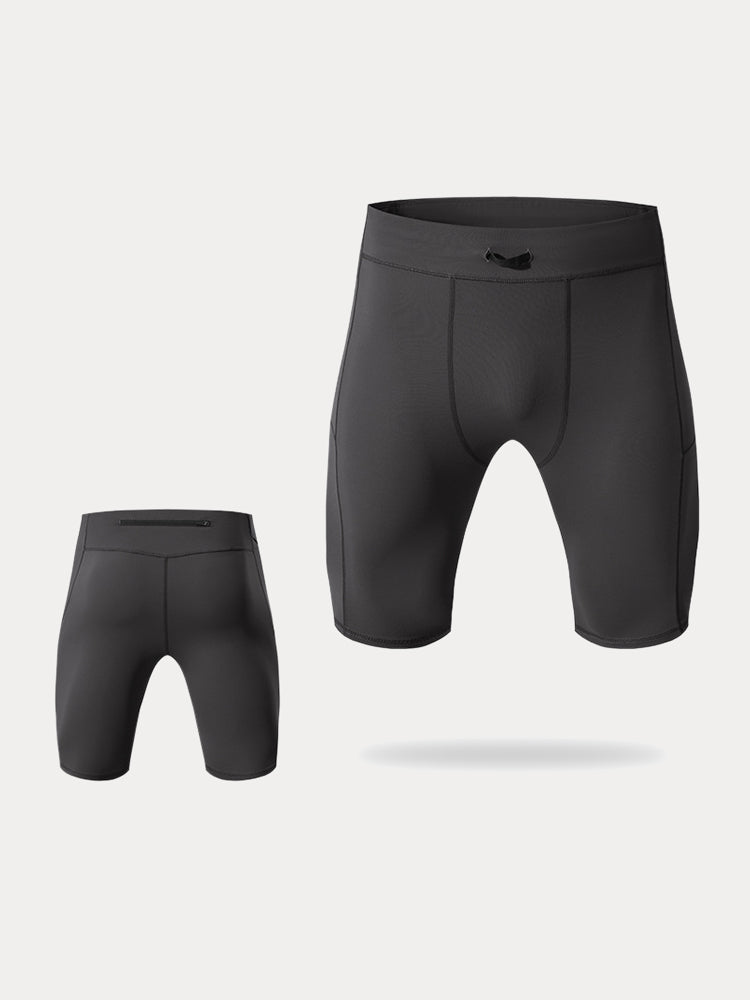 Men's High-Stretch Compression Shorts - Black