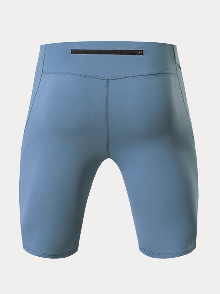 Men's High-Stretch Compression Shorts - Light Blue