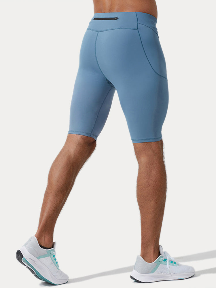 Men's High-Stretch Compression Shorts - Light Blue