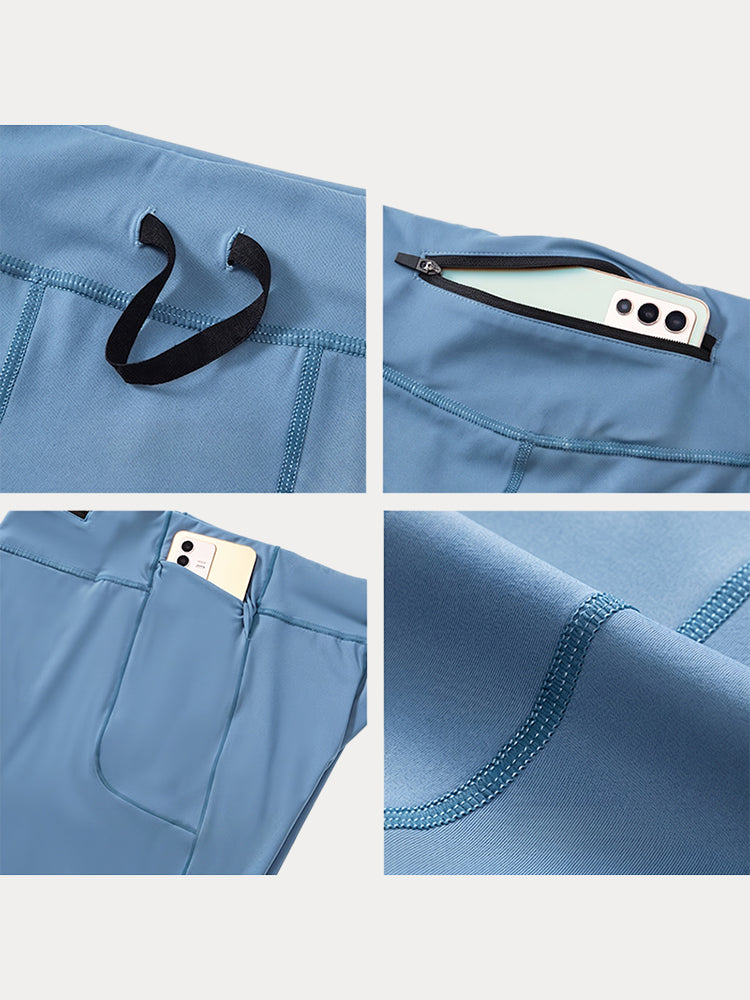 Men's High-Stretch Compression Shorts - Light Blue
