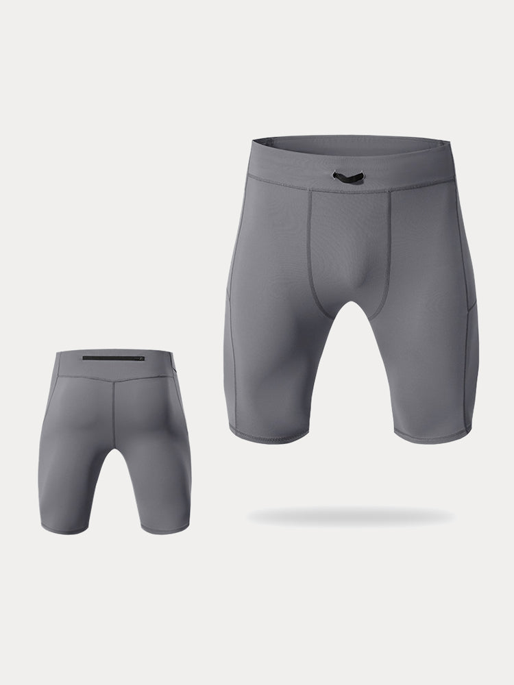 Men's High-Stretch Compression Shorts - Grey