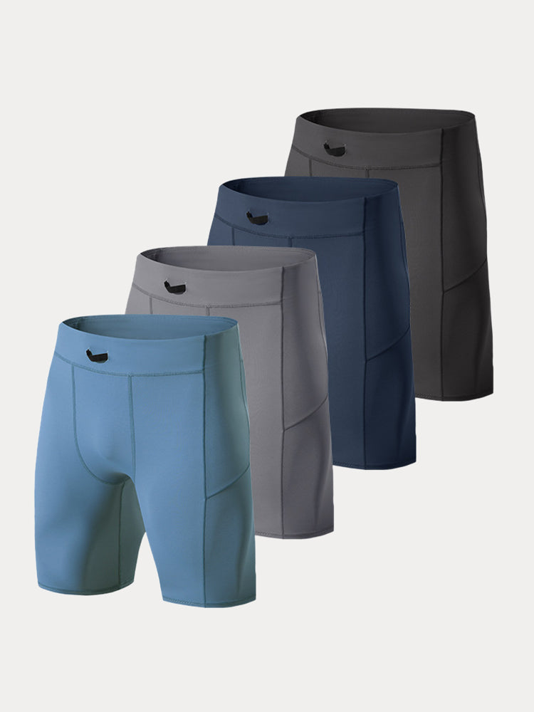 Men's High-Stretch Compression Shorts - Navy Blue