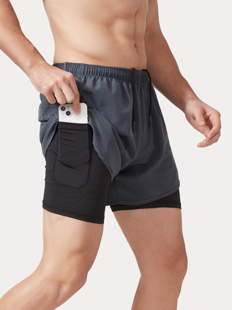Men's Ultra-Light 2-in-1 Marathon Shorts - Grey Green