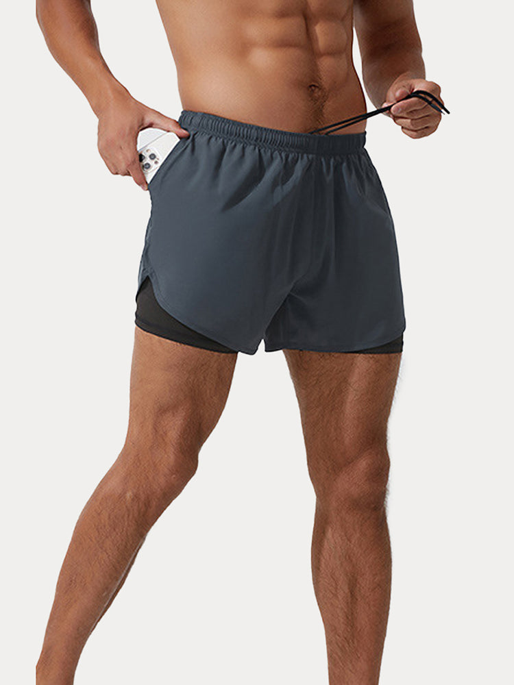 Men's Ultra-Light 2-in-1 Marathon Shorts - Grey Green