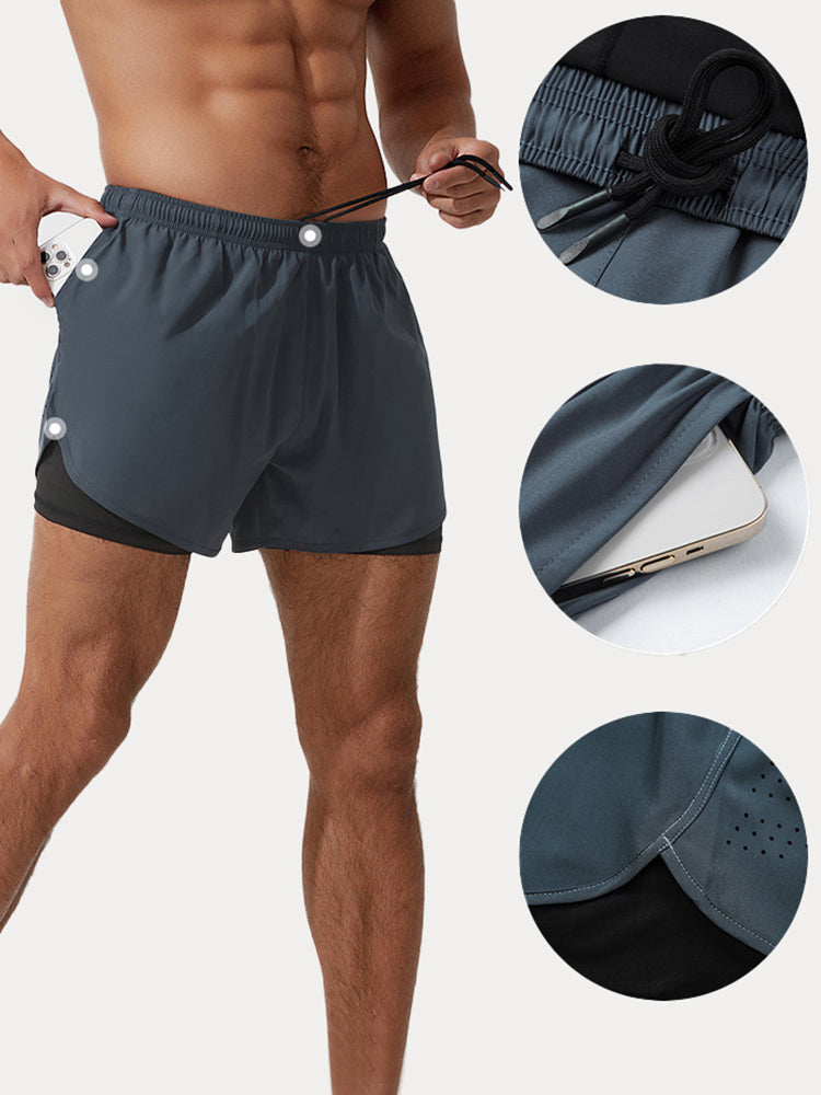 Men's Ultra-Light 2-in-1 Marathon Shorts - Grey Green