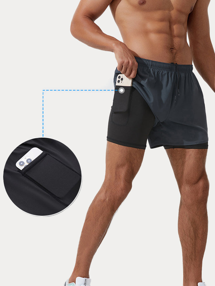 Men's Ultra-Light 2-in-1 Marathon Shorts - Grey Green