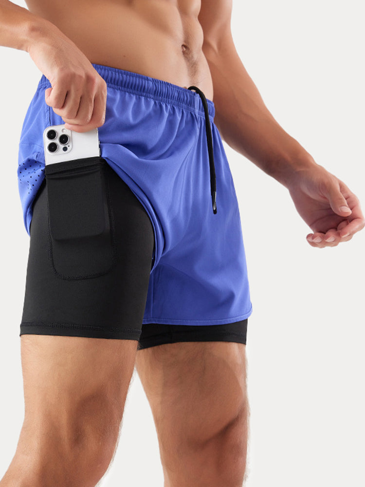 Men's Ultra-Light 2-in-1 Marathon Shorts - Purple Blue
