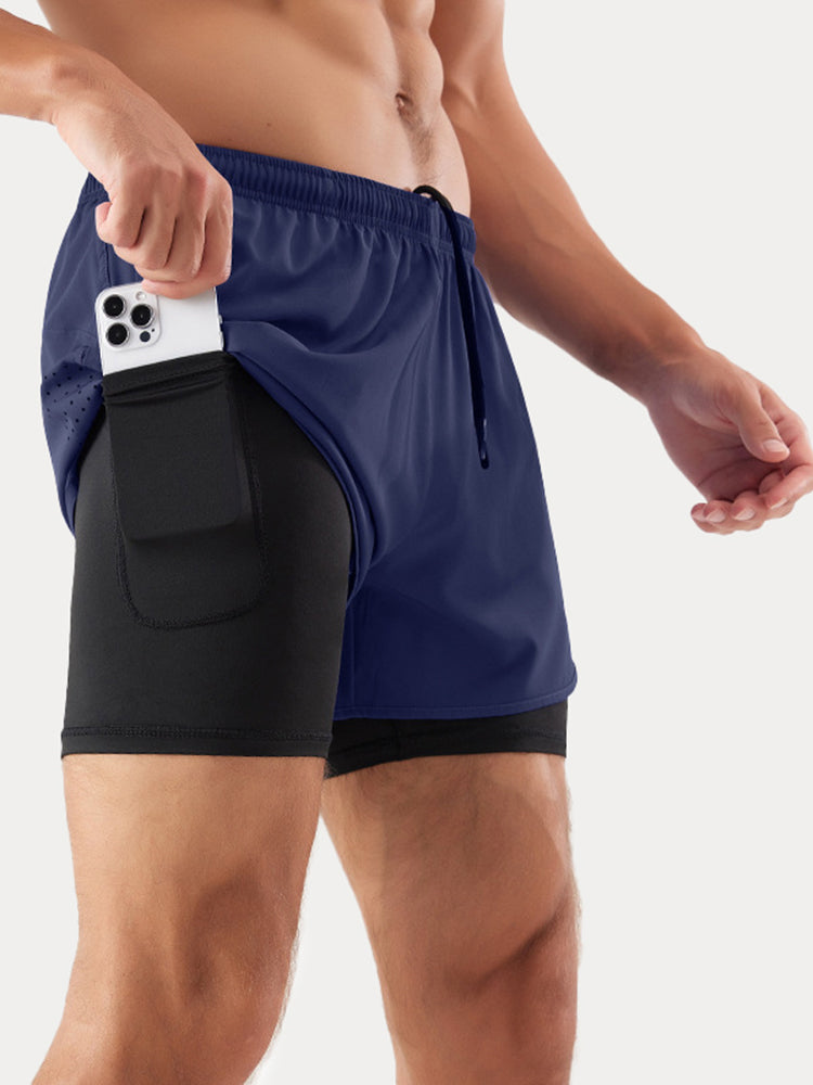 Men's Ultra-Light 2-in-1 Marathon Shorts - Navy Blue