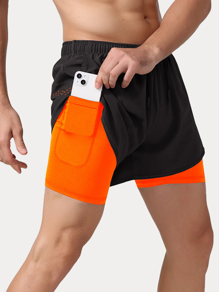 Men's Ultra-Light 2-in-1 Marathon Shorts - Neon Orange