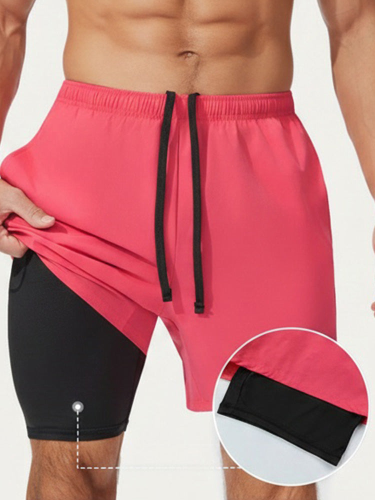 Men's 2-in-1 Lined Running Shorts - PAT1