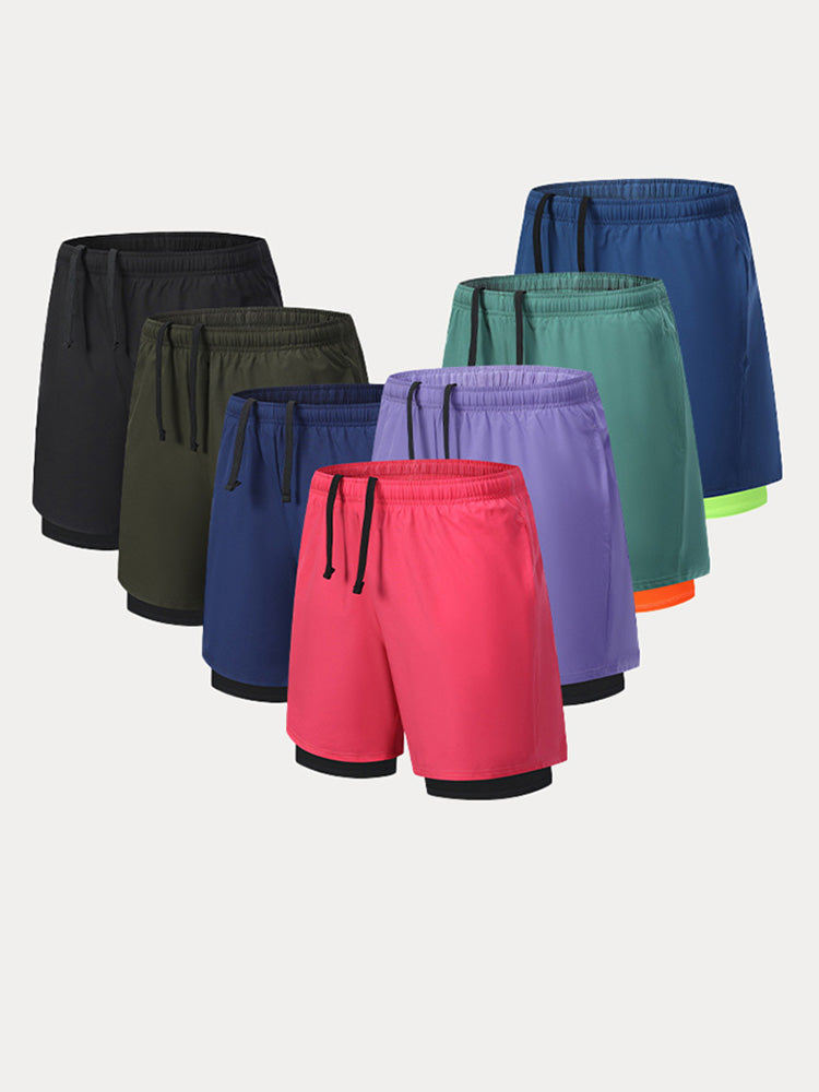 Men's 2-in-1 Lined Running Shorts - PAT1