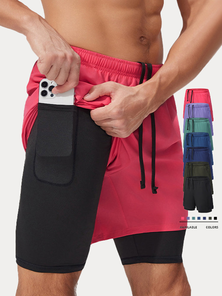 Men's 2-in-1 Lined Running Shorts - PAT1