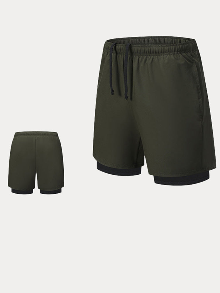 Men's 2-in-1 Lined Running Shorts - PAT4