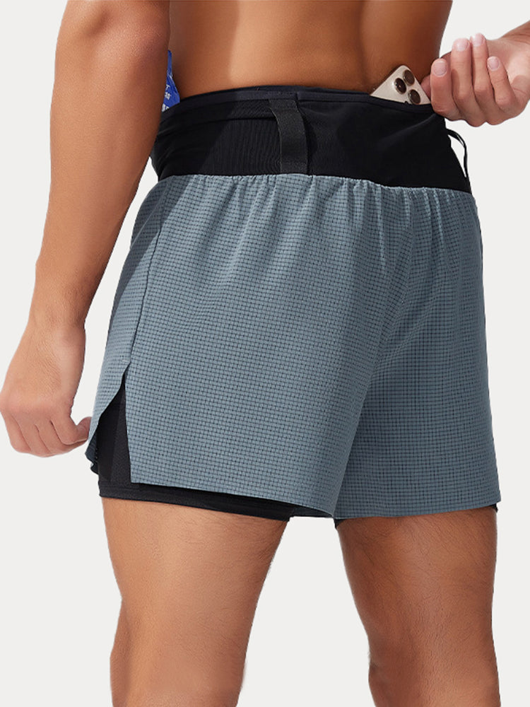 Men's Hybrid Trail Running Shorts - Grey