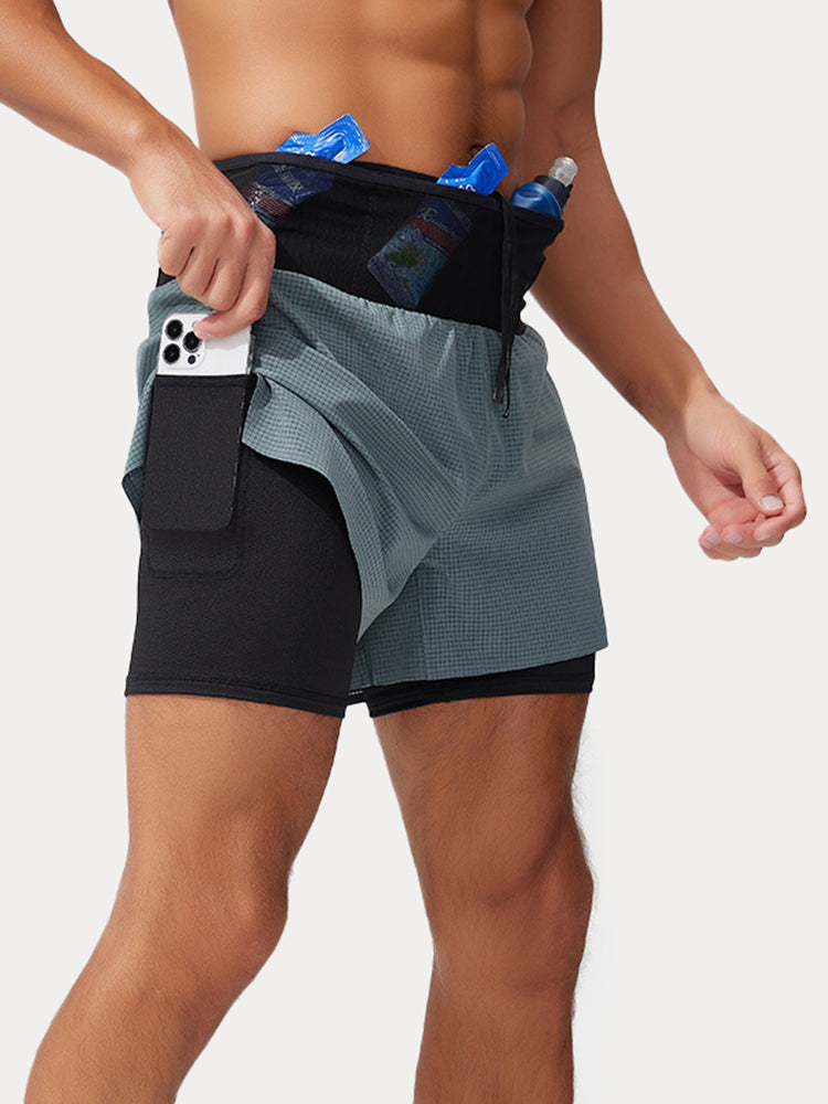 Men's Hybrid Trail Running Shorts - Grey