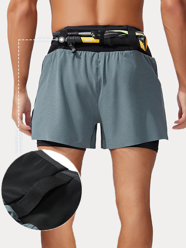 Men's Hybrid Trail Running Shorts - Grey