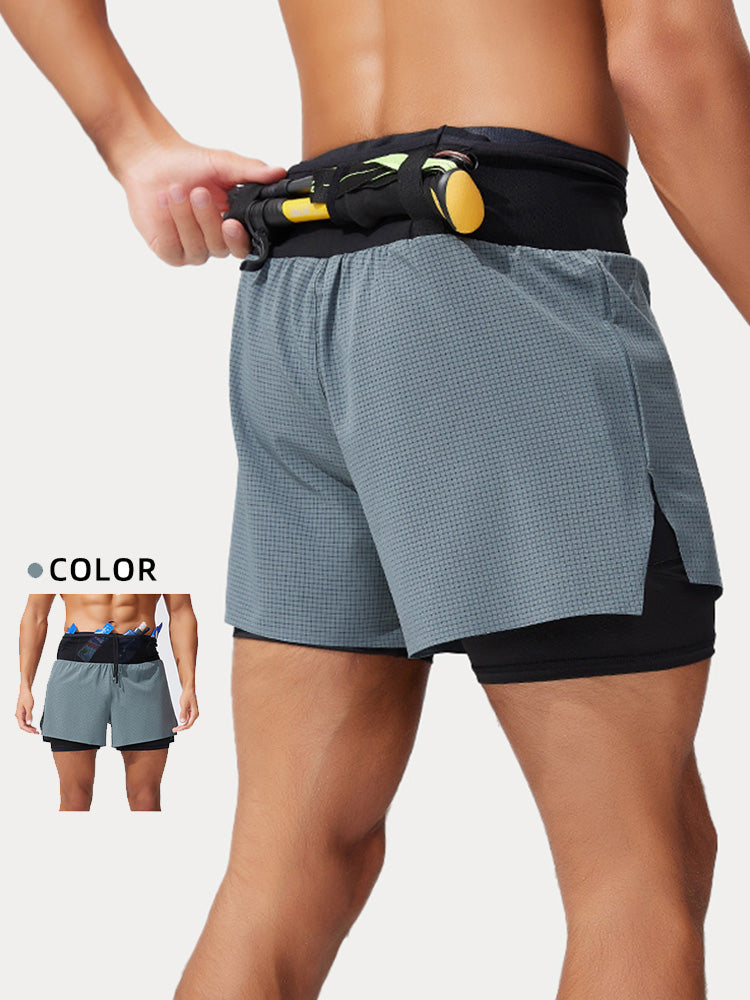 Men's Hybrid Trail Running Shorts - Grey