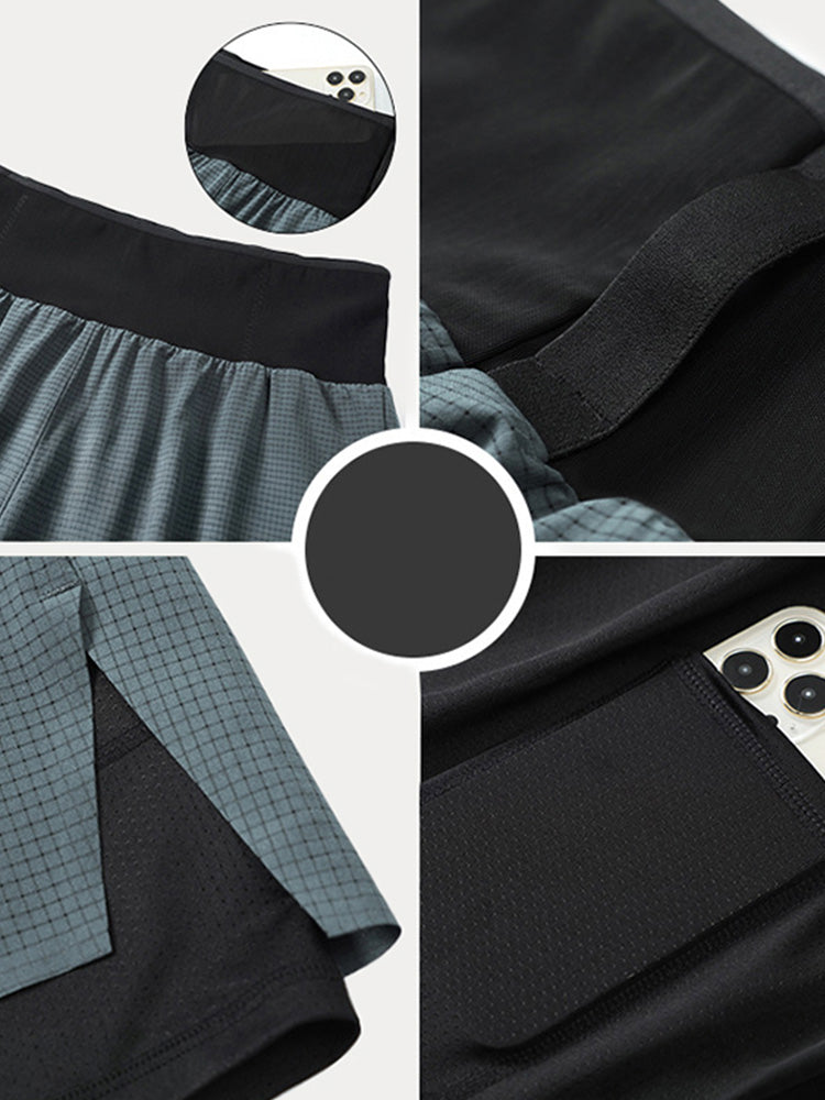 Men's Hybrid Trail Running Shorts - Grey
