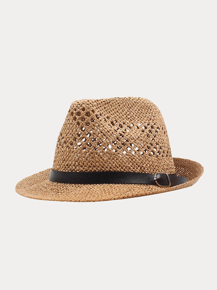 The Classic Handwoven Straw Fedora - Camel