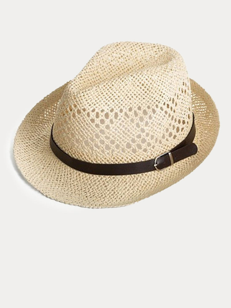 The Classic Handwoven Straw Fedora - Beige