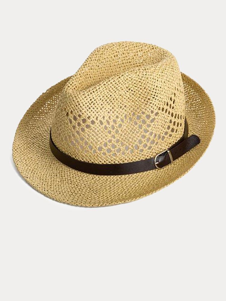 The Classic Handwoven Straw Fedora - Khaki